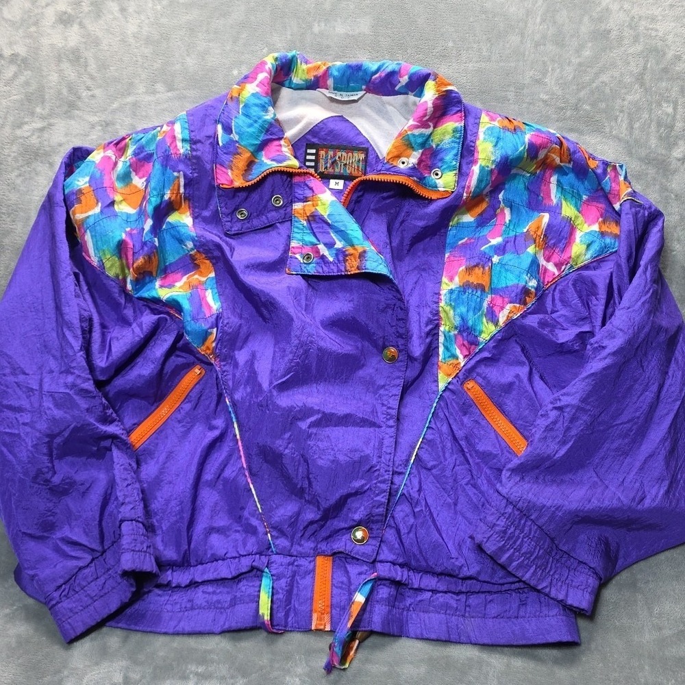Vintage River Edge R.E. Sport Purple Multicolor‎ Women's Size US M Windbreaker